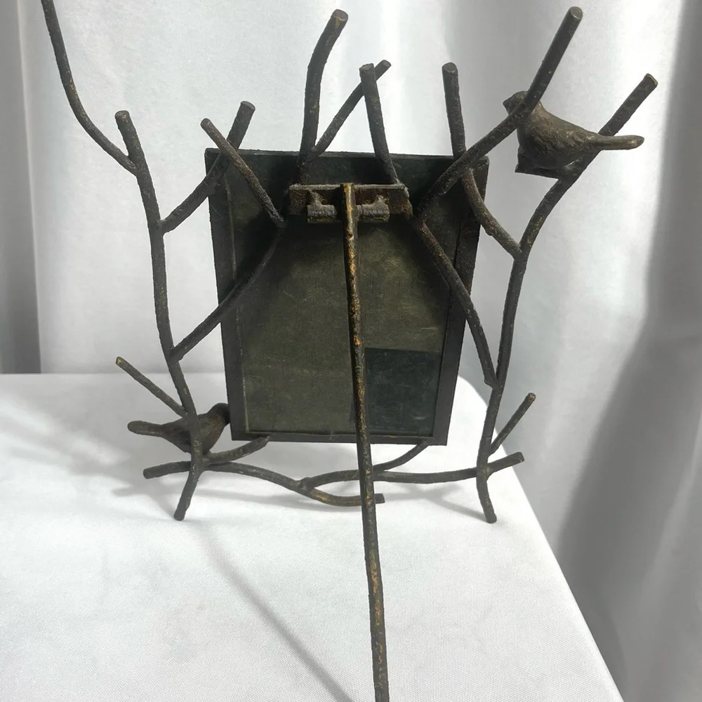 Creative Co-Op Black Bird Branch Photo Frame Set Metal Rustic New Rare Unique